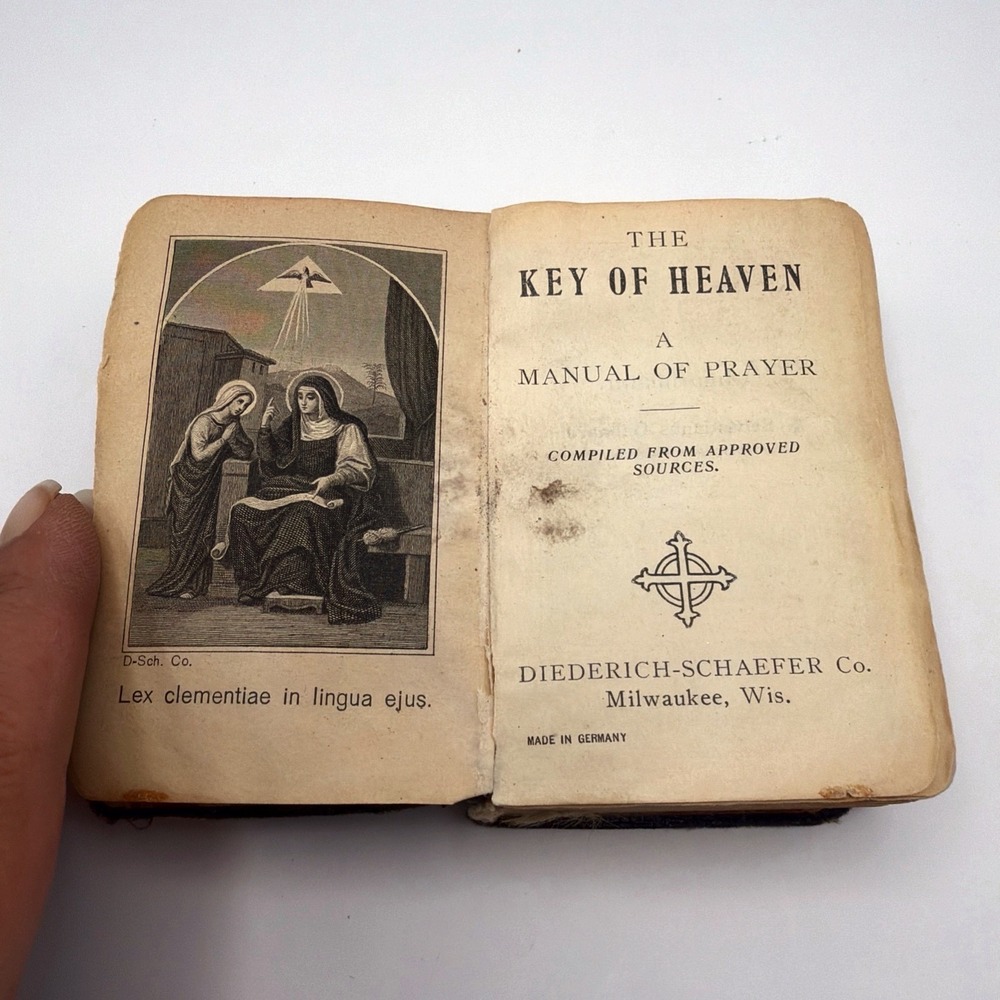 Antique Diederich-Schaefer Co The Key Of Heaven Catholic Prayer Book Germany